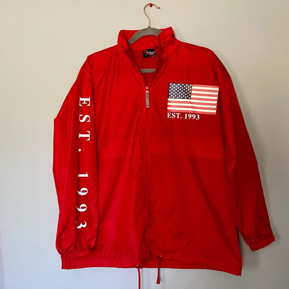 ASOS reclaimed vintage red American zip jacket